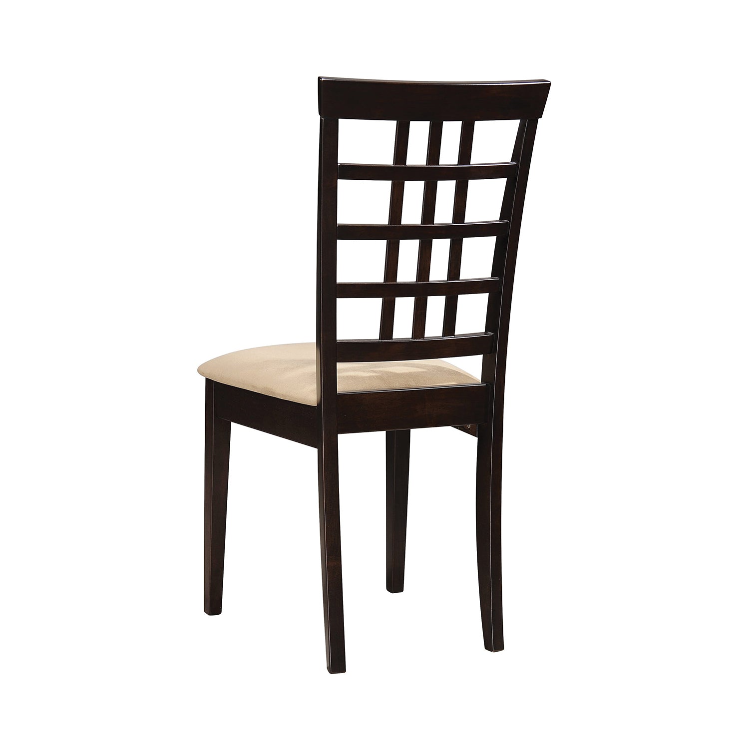 Set Of 2 Lattice Back Dining Chairs, Cappuccino Solid Cappuccino Dining Room Rectangular Dining Chairs Set Of 2 Fabric,Mdf