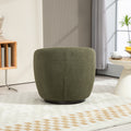 Upholstered Swivel Barrel Armchair With Storage Modern Living Room Side Chair For Bedroom Office Reading Spaces Teddy Fabric Dark Green Dark Green Foam Upholstered