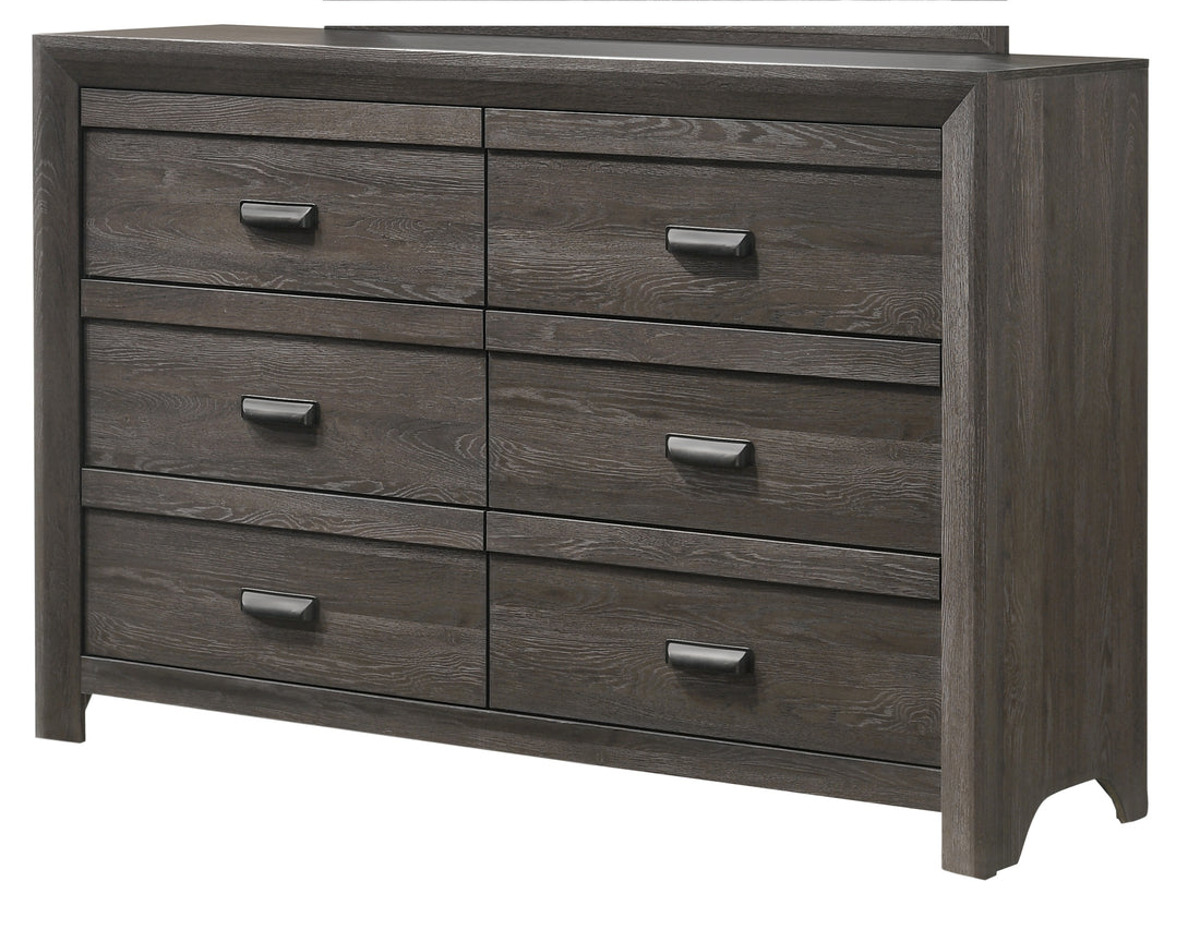 1Pc Contemporary Six Drawers Dresser Brownish Gray Driftwood Finish Rustic Finish Bedroom Wooden Furniture Gray,Grayish Brown Bedroom Contemporary,Rustic Wood