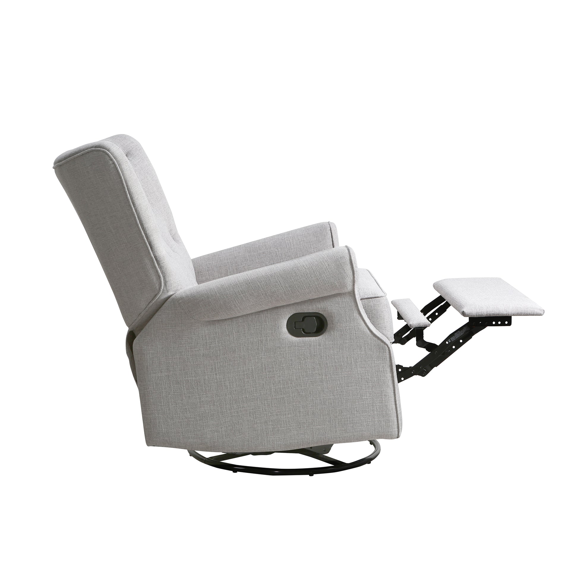 Alice Wingback Recliner In Linen Grey Grey Fabric