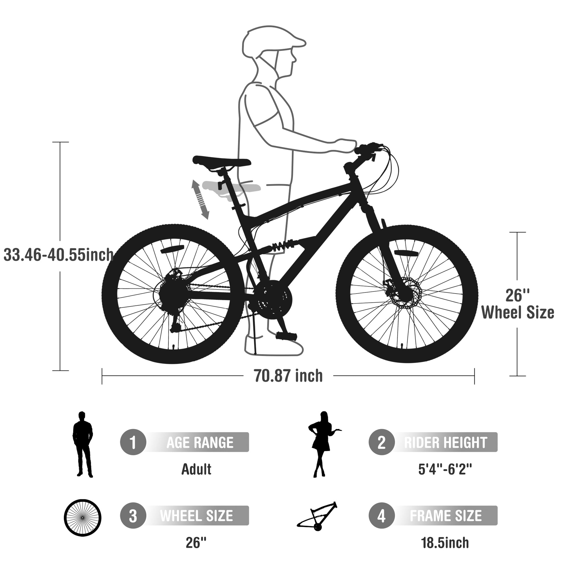 26 Inch Mountain Bike 21 Speed Dual Suspension Aluminum Alloy Frame For Men And Women'S Bike Cycling Grey Garden & Outdoor Aluminium Alloy