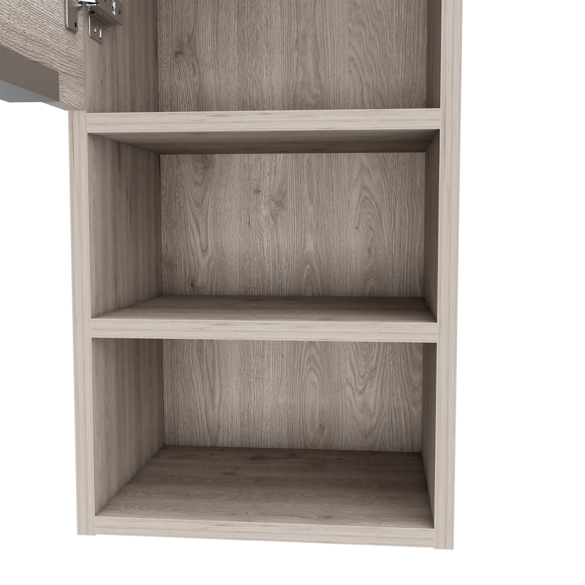 Milwaukee Medicine Cabinet, Two Shelves, Single Door Cabinet, Two Interior Shelves Light Gray 1 4 32 To 35 In Bathroom Wall Mounted Contemporary,Modern 10 15 Inches Melamine Engineered Wood