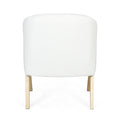 Modern Accent Chair With White Upholstery And Solid Wood Frame, Minimalist Lounge Chair For Living Room, Bedroom, Or Office White Foam Polyester,Solid Wood Mdf