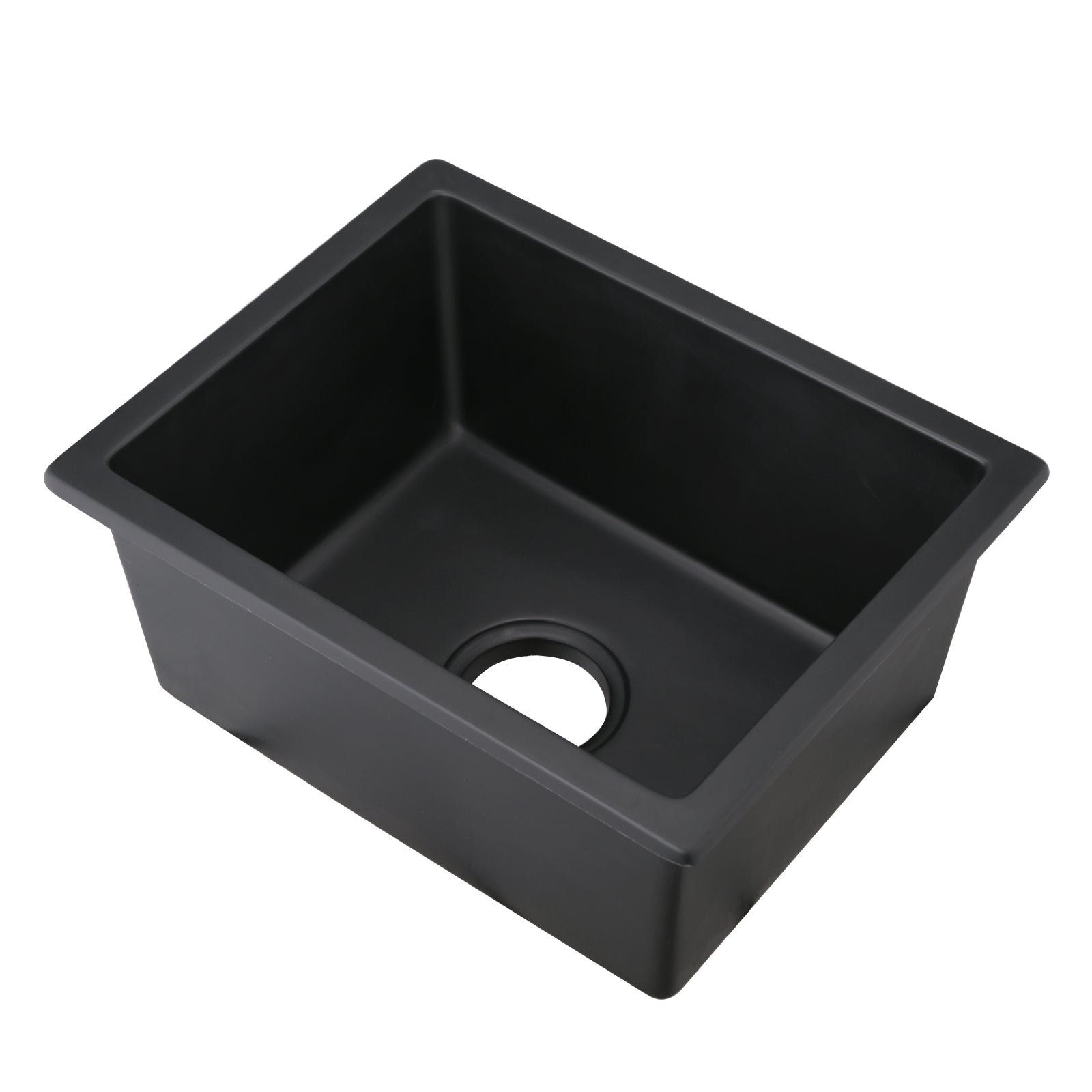 Quartz 13.77" L X 17.71" W Undermount Bar Sink With Basket Strainer Black Quartz