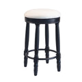 Bar Stools Set Of 2 Black Color, 360 Degree Swivel, Accent Wooden Swivel Seat Counter Height Bar Stool,White Cushion Seat, Barstool Perfect For Dining And Living Room Height 26