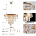 Contemporary Crystal Modern Chandeliers Crystal Ceiling Chandelier 4 Tier Golden Chandelier Lighting For Dining Room Living Room Bedroom Bulbs Not Included Gold Crystal Iron