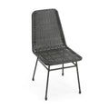 Dining Table And Chairs Set Dark Brown Pe Rattan Iron