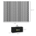 Outsunny Reversible Outdoor Rug, 8' X 10' Waterproof Plastic Straw Floor Mat, Portable Rv Camping Carpet With Carry Bag, Large Floor Mat For Backyard, Deck, Picnic, Beach, Gray & Cream White Boho Multicolor Polypropylene
