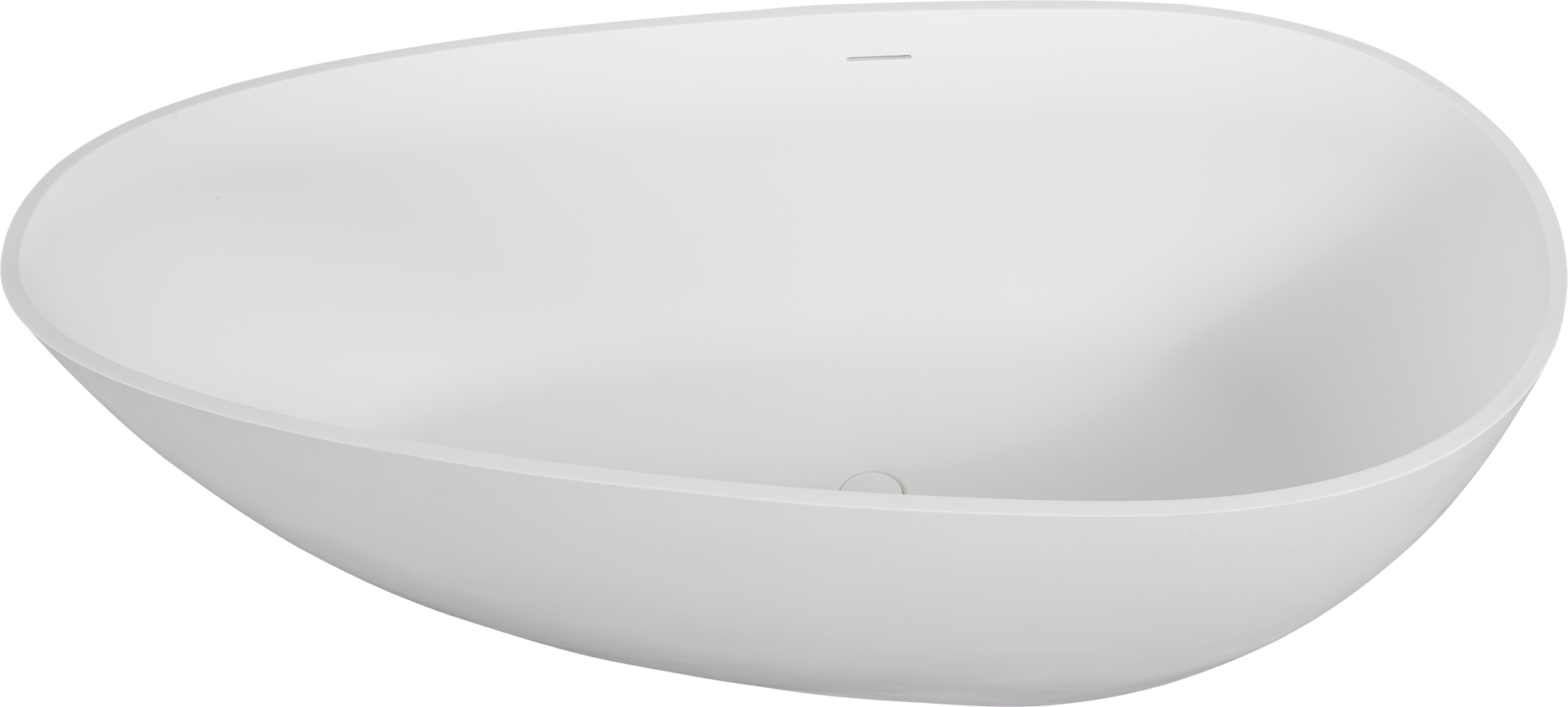 59" Freestanding Solid Surface Bathtub, Luxury Handcrafted Stone Resin Freestanding Soaking Bathtub With Overflow And Pop Up Drain, Matte White 24S02 59Mw White Bathroom Freestanding Tubs Solid Surface