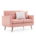 Loveseat Sofa, Mid Century Modern Decor Beautiful Seat Couches For Living Room, Button Tufted Upholstered Small Couch For Bedroom, Solid And Easy To Install Beautiful Seats Furniture,Pink Pink Foam 2 Seat