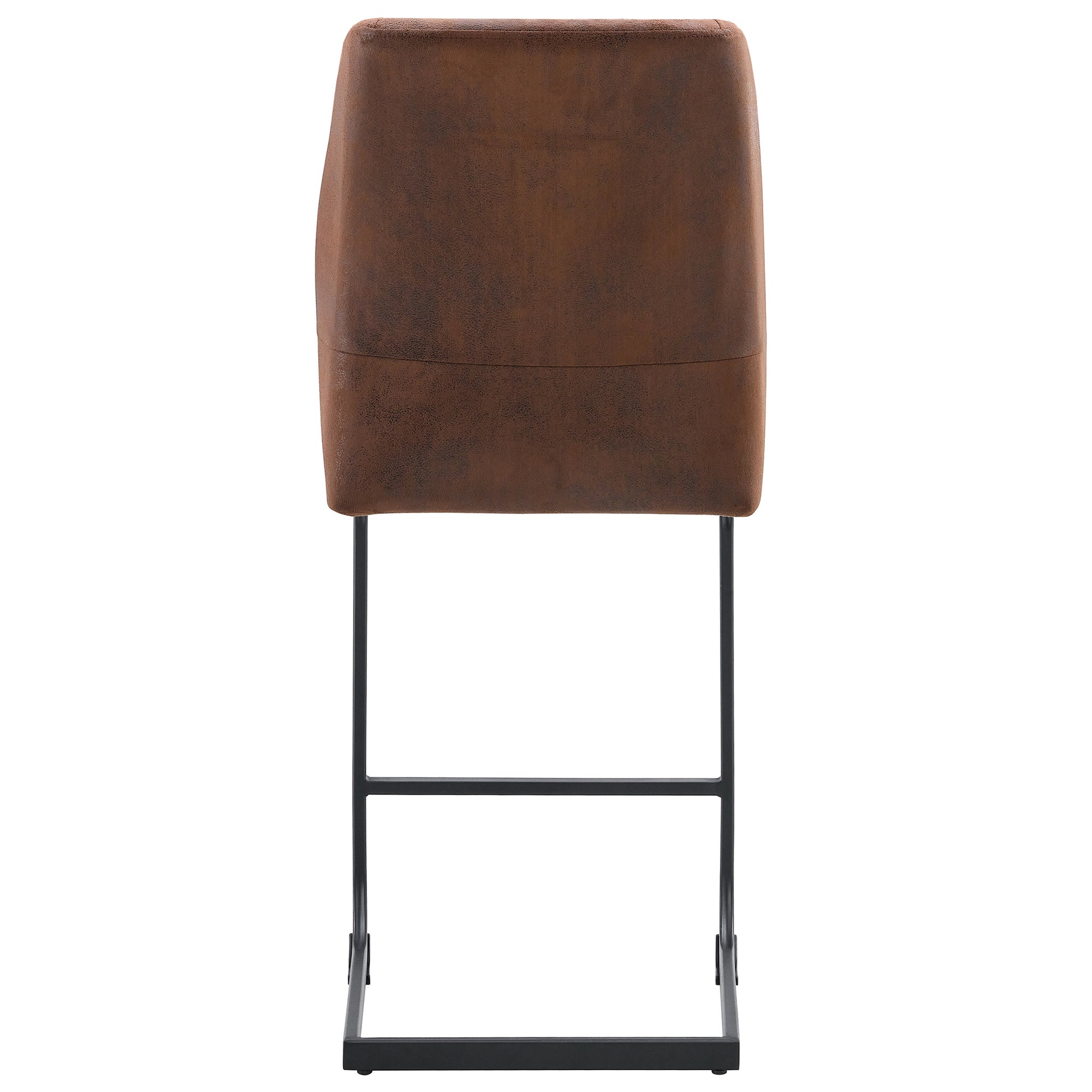 A Set Of Two Brown Chairs, Including Suede Cushions And Black Metal Legs. Small Size, Suitable For Select Groups, Suitable For Dining Room, Kitchen, Terrace And Guest Office Chairs Set Of 2 Black Brown Metal