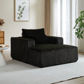 62.5 Inch Corduroy Sponge Sofa Lounge Chair,No Assembly Required,Fluffy Modern Sleeper Chair For Indoor Living Room Bedroom Black Foam Corduroy 1 Seat