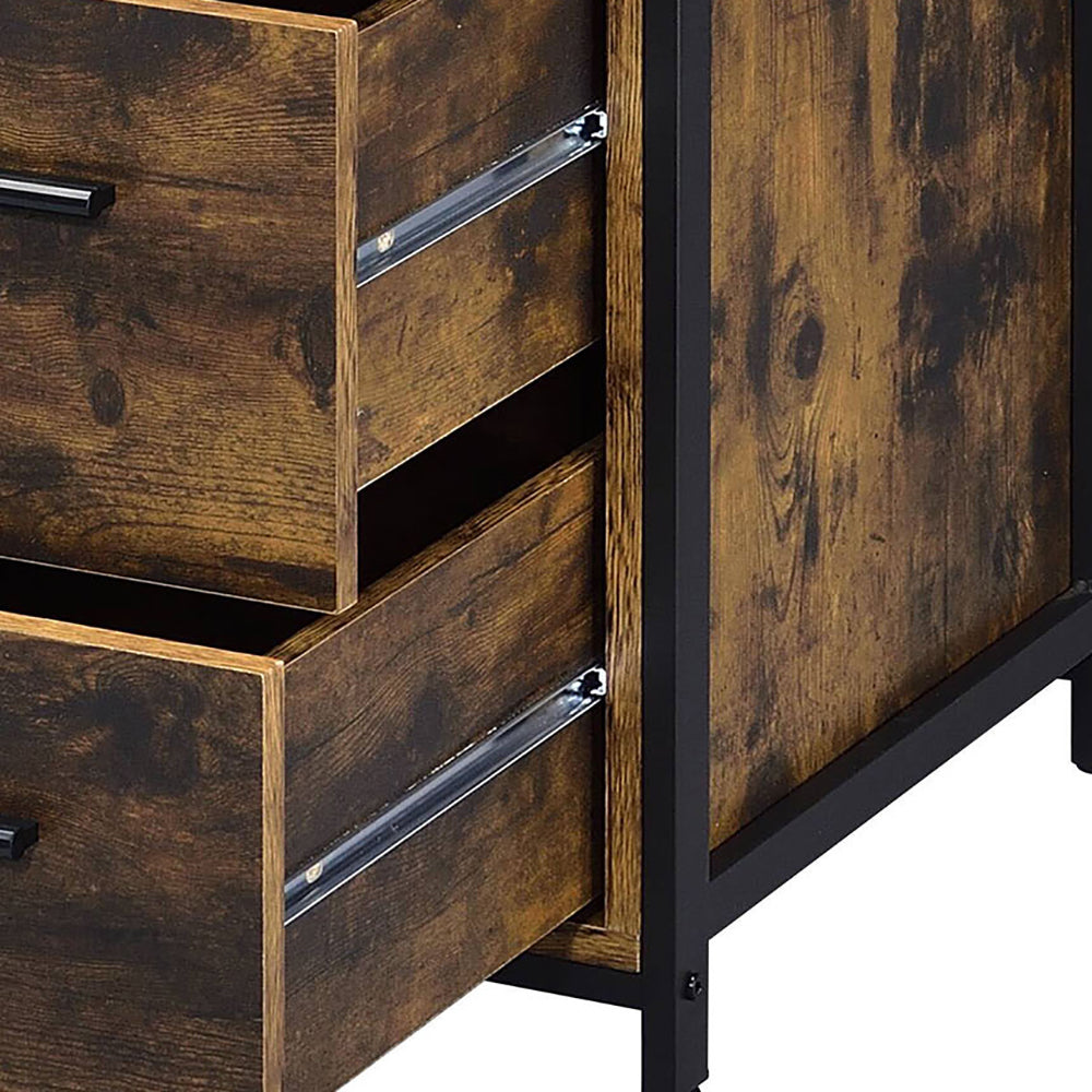 Rustic Oak And Black Chest With 5 Drawer Rustic Bedroom Rustic Wood Paper