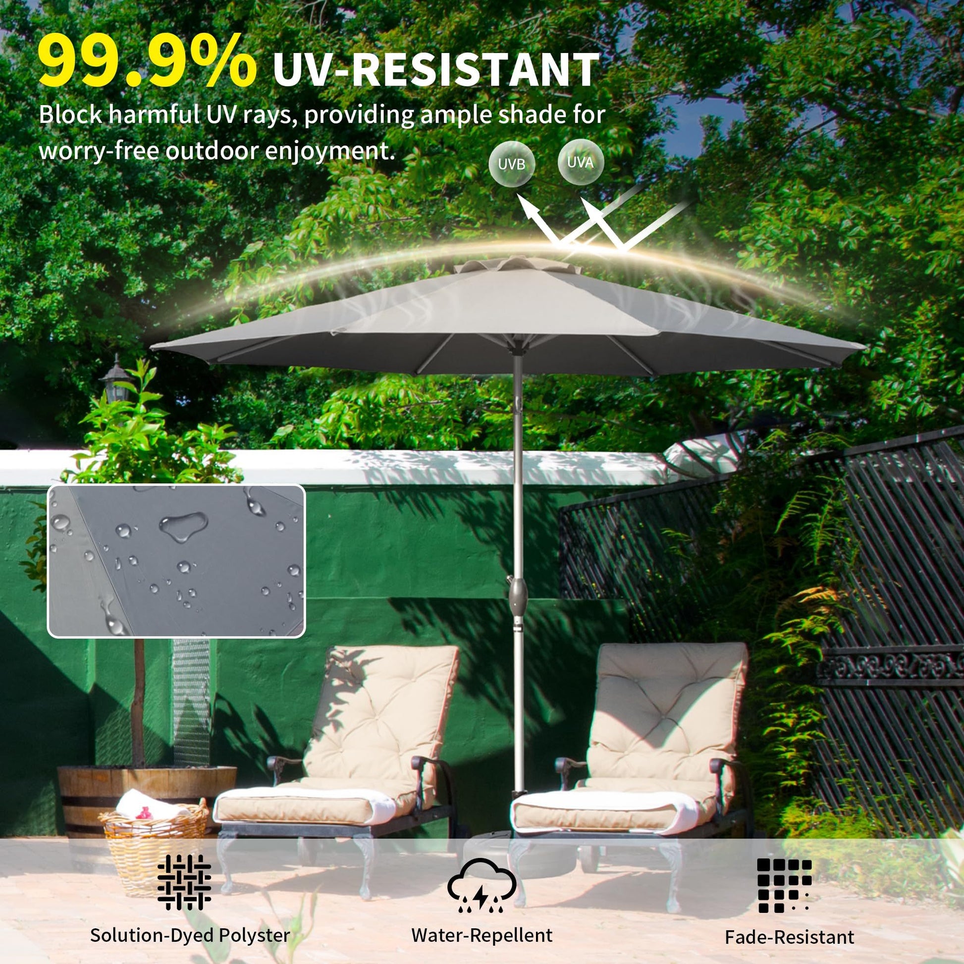 amazon prime patio table umbrellas 10Ft Patio Umbrella, Outdoor Table Umbrella With Push Button Tilt And