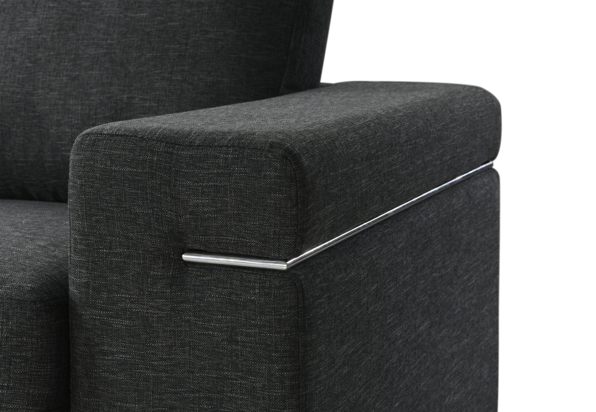 Gianna Black Linen Fabric Arm Chair Black Linen