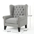 Accent Chair Grey Fabric