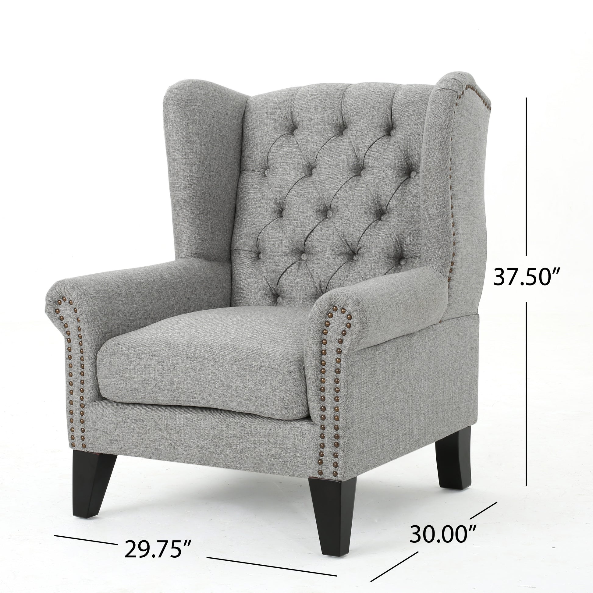 Accent Chair Grey Fabric