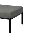 Grey And Black Patio Ottoman With Metal Tube Legs Yes Grey Black Garden & Outdoor Wood Fabric
