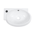 16X11 Inch White Ceramic Rectangle Wall Mount Bathroom Sink With Single Faucet Hole White Ceramic