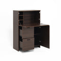 Desk Cabinet, With Storage Drawer & Shelves, Fold Up Desktop, Ideal For Home, Office, Dormitory, Small Spaces W31.49