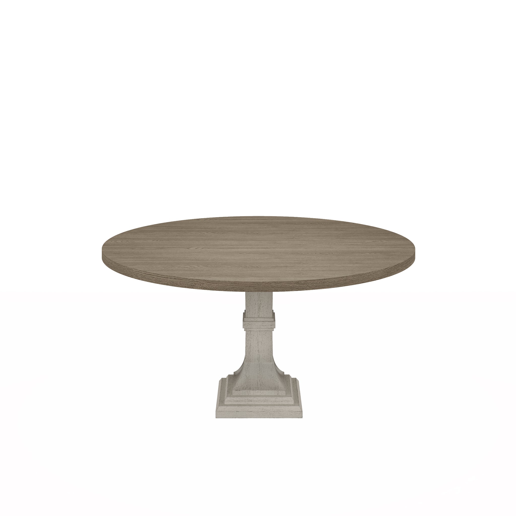 Tannen 59"W Round White And Gray Dining Table White Gray Mdf