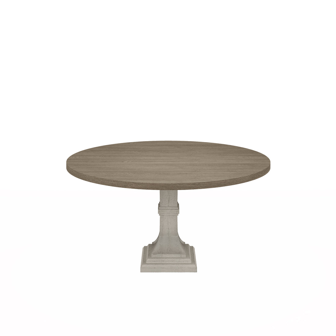 Tannen 59"W Round White And Gray Dining Table White Gray Mdf