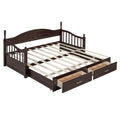 Wooden Twin Size Daybed With Twin Size Trundle, Extendable Daybed With Two Storage Drawers, Espresso Expected Arrival Time:9.12 Twin Espresso Wood