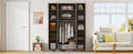 4 Door Wardrobe With 1 Drawer And Top Cabinetgray Gray Gray Bedroom Contemporary Particle Board