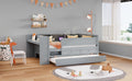 Multi Functional Twin Daybed With Drawers And Trundle, Headboard Storage And Tables, Usb Charging Station, Gray Box Spring Not Required Twin Gray Wood Daybeds Pine