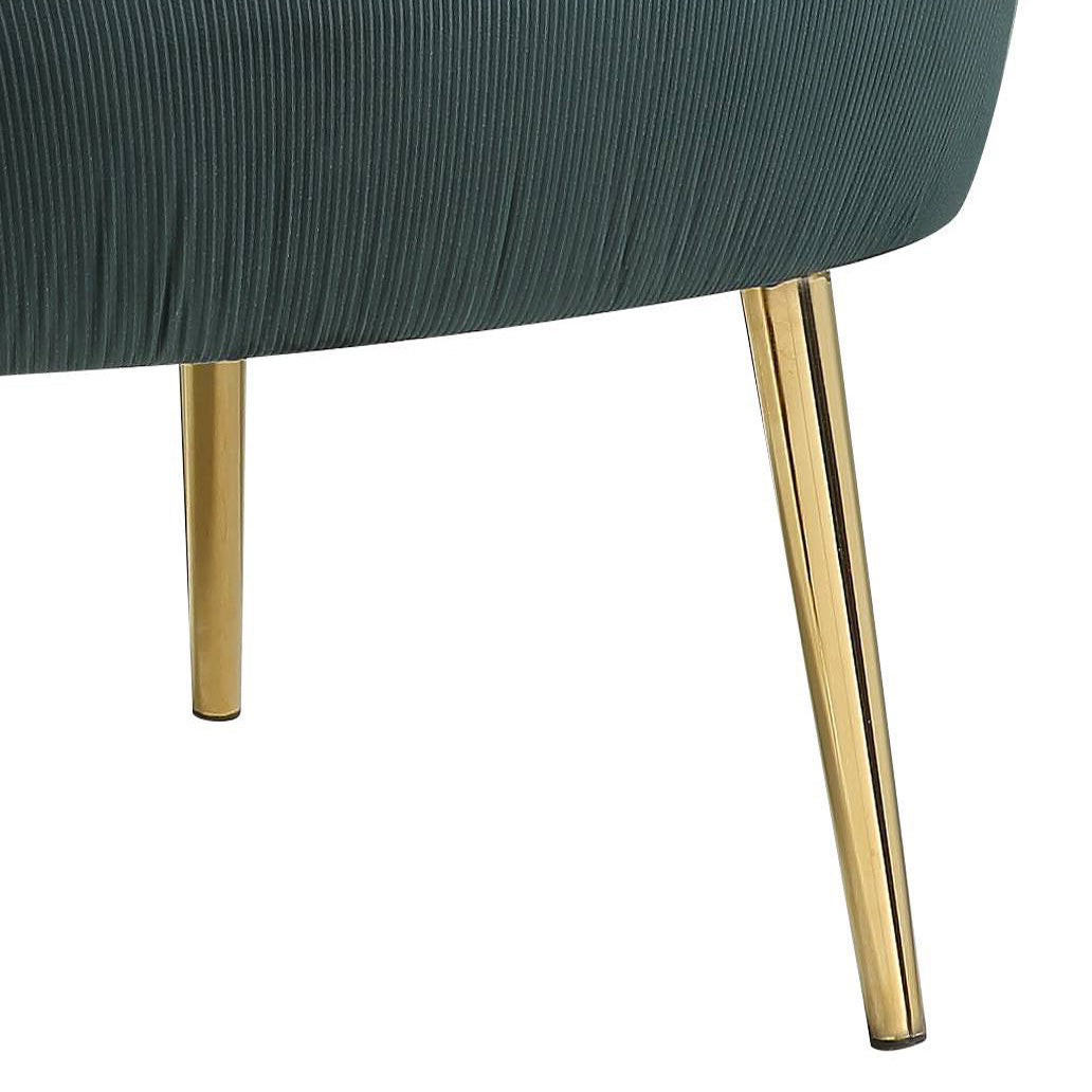Green And Gold Tufted Back Barrel Chair Green Primary Living Space Modern Velvet