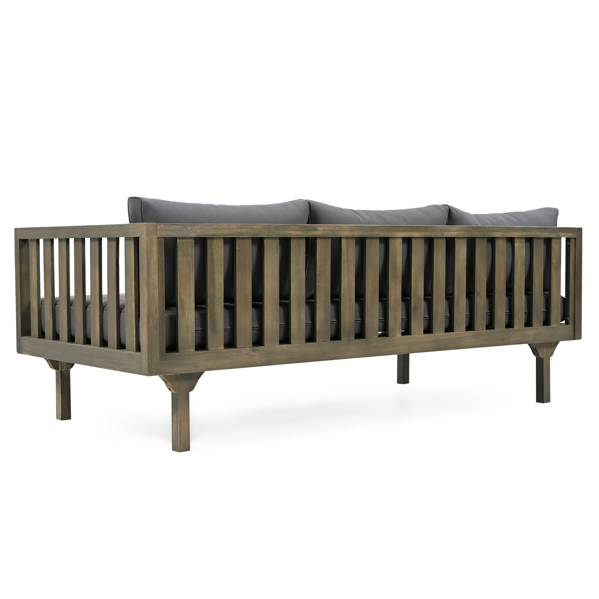 Claremont 3 Seater Daybed Grey Wood Grey Cushion Grey Wood Waterproof Fabric