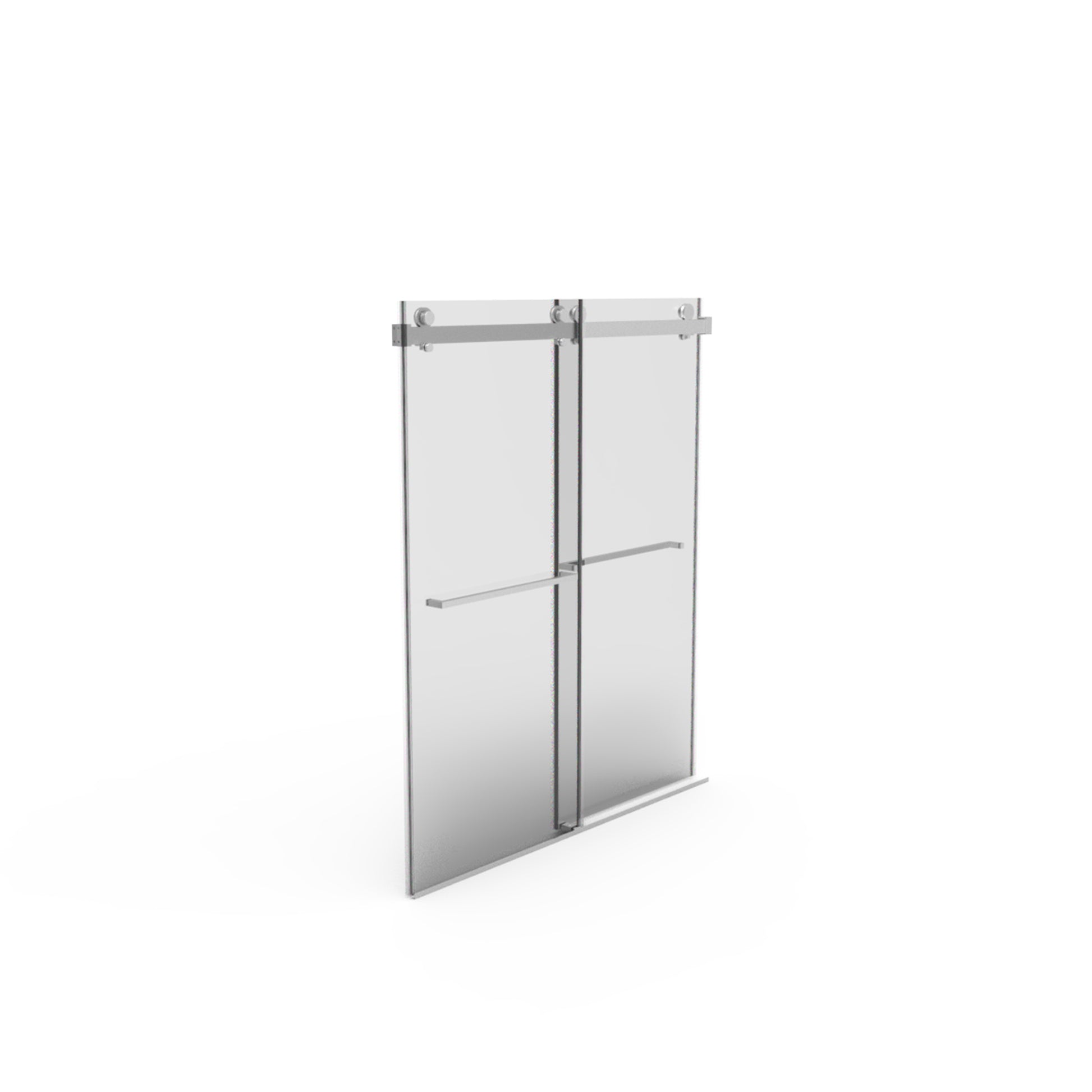 56" 60"W X 76"H Frameless , Double Sliding , With Premium 3 8'' 10Mm Thick Tempered Glass Shower Enclosure,Double Side Easy Clean Coat,Brushed Nickel Finished With Buffer Brushed Nickel Bathroom American Design Stainless Steel