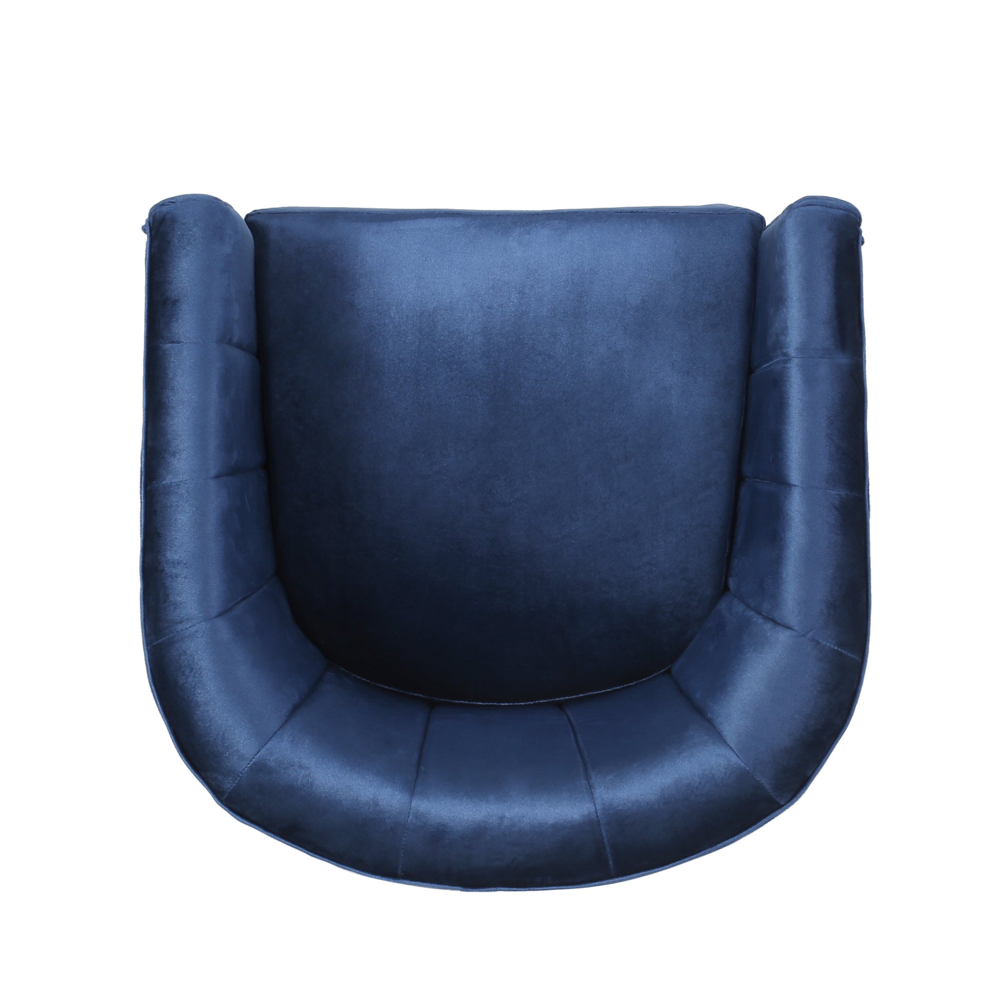 Swivel Arm Chair Blue Velvet
