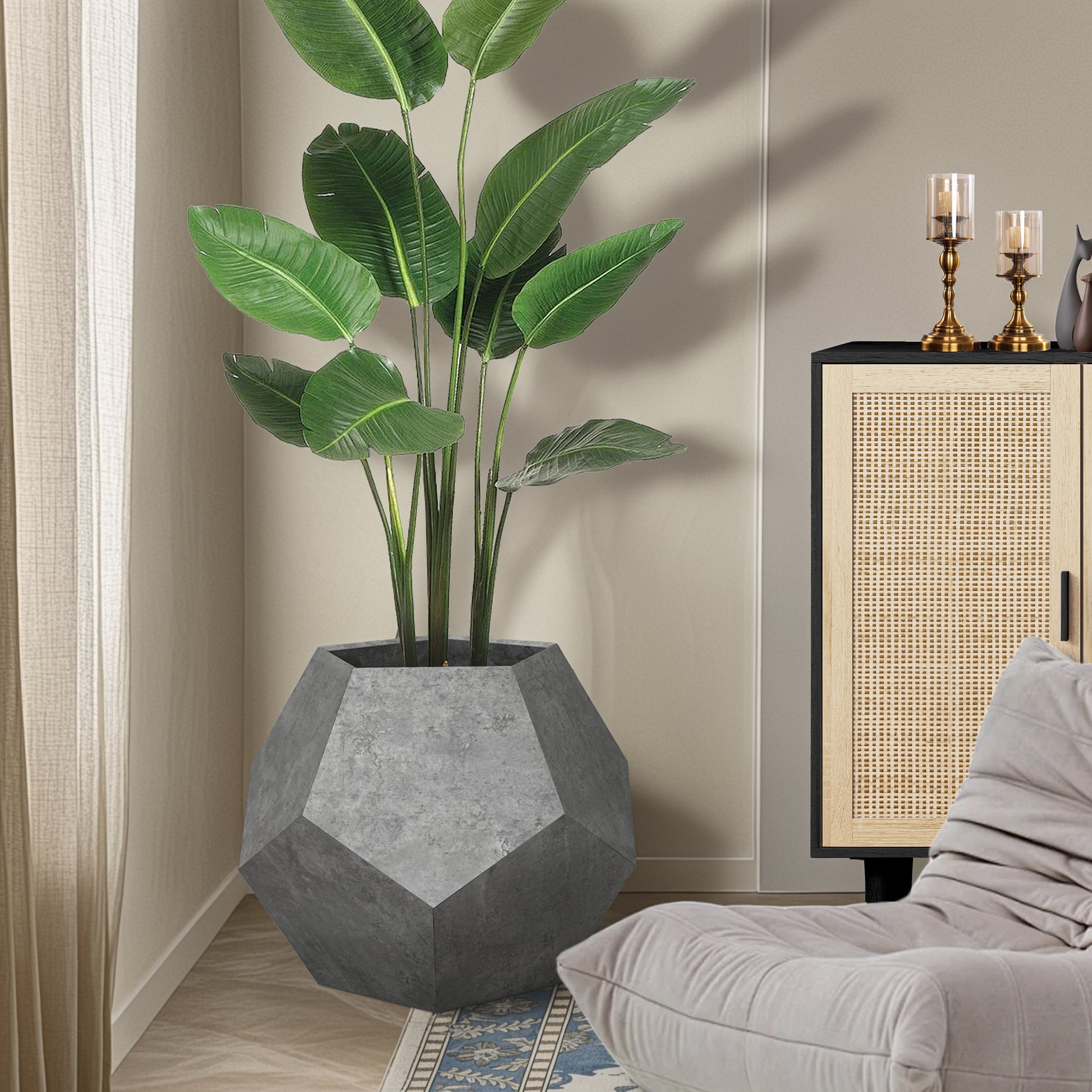 25.98"Modern Pet Furniture Cat Litter Side Table, Sofa Side Table, Planter Mdf Multifunctional Furniture, Cement Gray Cement Grey Mdf