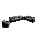 3 Piece Comfortable Oversized Sectional Sofa, One Single Sofa And One 2 Seater Sofa And One 3 Seater Sofa ,Grey Corduroy Deep Seat Sofa Grey Corduroy 6 Seat