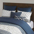 3 Piece Cotton Duvet Cover Set With Chenille Tufting King Multicolor Cotton