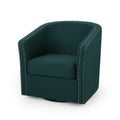 Swivel Chair Green Fabric