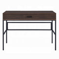Oak And Black 1 Drawer Writing Desk With Usb Port Oak Writting Desk Office Industrial Rectangular Drawers Wood Metal