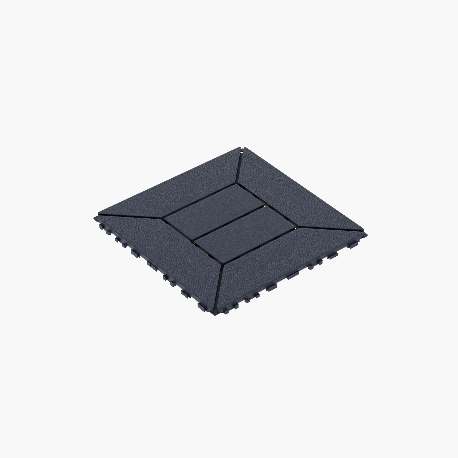 Style 12" Patio Deck Tiles, Diy Module Interlocking Decking Tiles Floor Tile,Easy And Quick Installation Court Tiles For Porch Poolside Balcony Backyard 44Pcs Dark Gray Grey Polypropylene