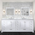 White Double Bath Vanity 84 In. W X 22 In. D White Plywood Wood