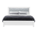 Omoda White Twin Bed With Led White Rubber Wood