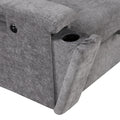 L Shaped Padded Modular Sofa With Storage Space, Usb Ports, And Cup Holders On The Armrests, Suitable For Living Rooms, Offices, And Apartments. Gray Wood Polyester 5 Seat