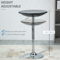 Homcom Round Bar Table With Metal Base, Adjustable Counter Height Pub Table, 29.5