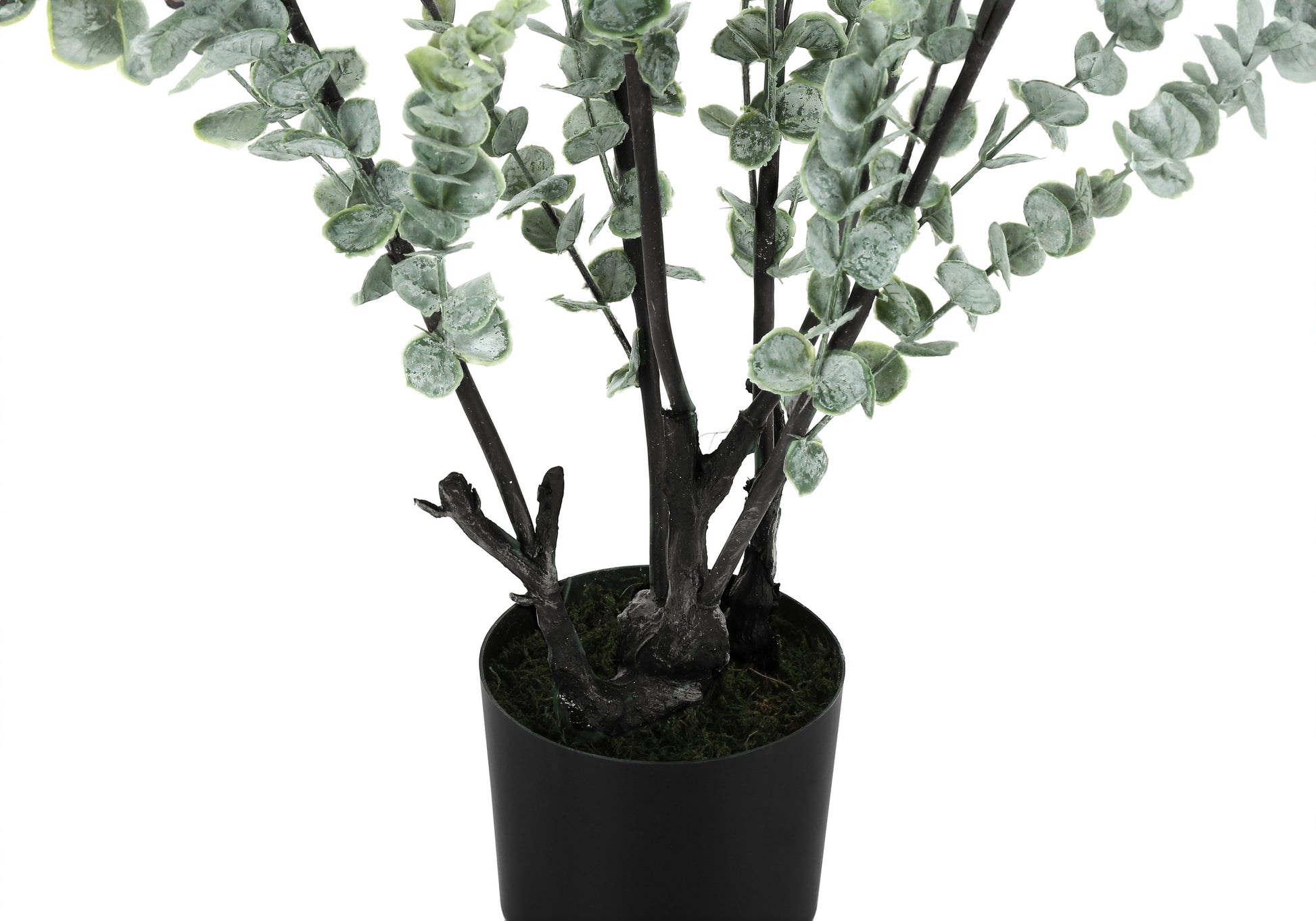 Artificial Plant, 44" Tall, Eucalyptus Tree, Indoor, Faux, Fake, Floor, Greenery, Potted, Real Touch, Decorative, Green Leaves, Black Pot Green Foam Plastic