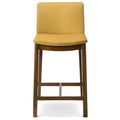 Shannon Counter Chair In Dark Yellow Velvet Wood Solid Brown,Yellow Brown Dining Room Wipe Clean Bar Stools Solid Wood,Velvet