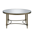 Aditya Coffee Table, Mirrored & Antique Brass Finish Lv02735 Antique Brass Metal