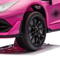 12V Kids Ride On Car W Parents Remote Control,Licensed Lamborghini Aventador Xago,Hydraulic Pressure Door,Slow Start,Early Education,Bluetooth,Adjustable Volume,Mp3,Usb,Led Lights For Kids Aged 2 4. Pink 50 99 Lbs Polypropylene