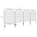 Outsunny Garden Fence, 4 Pack Steel Fence Panels, 11.4' L X 43