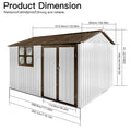 Metal Garden Sheds 10Ftx8Ft Outdoor White Coffee With Window White Metal