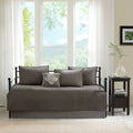 6 Piece Reversible Daybed Cover Set Dark Grey Daybed Dark Grey Cotton
